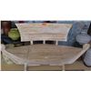 Image 1 : Weathered Whitewashed Canoe Storage Bench 75" Long, Back Height 39"