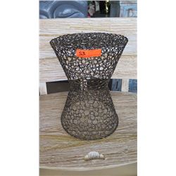Contemporary Metal Rings Side Table - Hourglass Shape (13" dia, 18: tall)