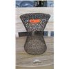 Image 1 : Contemporary Metal Rings Side Table - Hourglass Shape (13" dia, 18: tall)