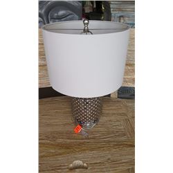 Contemporary Raised Dots Mercury Lamp w/ Drum Shade (22  height, 16  dia shade)