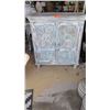 Image 1 : Recycled Teak Wood Cabinet w/Carved Dbl Doors (Blue/Whitewash) 38.5"W X 17"D X 44"H