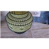 Image 2 : Yellow Morrocan Hanging Candle Lantern - Wire Frame, Mesh Cotton - Approx. 14" dia, "21 h