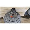Image 3 : Large Round Hanging Candle Lantern (Black Wire and White Linen) - 20" Diameter
