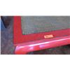 Image 2 : Red Square Lacquered Coffee Table w/Tight-Weave Rattan Center - 37" X 37"
