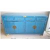 Image 1 : Blue Lacquer Sideboard w/3-Drawers, 2 Cabinets - Approx. 60" X 17.5" D X 34" H