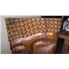 Image 2 : Solid Carved Hardwood Buddha Wall Panel (Rich-Grained Dark Wood) 32"W, 2.5" thick, 51"H