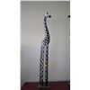 Image 2 : Tall Wooden Giraffe Accent Decor 59" Tall - Black/White Spotted