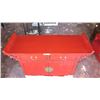 Image 2 : Red Lacquer Altar Cabinet w/ Curved Ends - 4 ft X 17.5" X 32.5"H