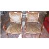 Image 1 : Pair: Leopard Velveteen Upholstered Armchairs