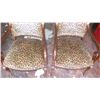 Image 2 : Pair: Leopard Velveteen Upholstered Armchairs