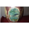 Image 2 : Handpainted Cedar Octagonal Storage Bin (Bird Motif) 17.5" Tall, 12" Dia.