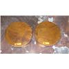 Image 2 : Pair: Joined-Wood Hardwood Goblet End Tables 15" dia, 18" tall