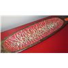 Image 3 : Elongated Narrow Carved Wooden Tray - Dark Wood w/Red Crackle Interior