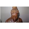 Image 2 : Carved Hardwood Seated Buddha - Dark Wood 23" Tall
