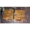 Image 2 : Pair: Joined-Wood Side Tables w/Round Cutouts on All Sides - 14.5" X 15" X 18.5" H