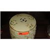 Image 2 : Glazed Ceramic Garden Stool - Gardenia Floral Motif, Oriental Style - 18" Tall