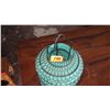 Image 2 : Turquoise Morrocan Hanging Candle Lantern (Birdcage) - Wire, Linen