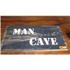 Image 1 : Distressed Wood Panel Sign: "MAN CAVE" Natural Dark Wood  15" X 31.5"