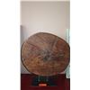 Image 1 : Recycled Sleeper Wheel Mounted on Stand (approx. 21" diameter, 24" tall)