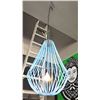 Image 1 : Large Beaded Sea Breeze Blue Hanging Ceiling Lamp -  Approx. 2.5 ft long, 18" dia