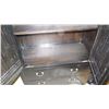 Image 8 : Black Lacquer Cabinet w/Slatted Dbl Doors, 4 Bottom Drawers 35.5" X 16" X 78" H