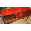 Image 8 : Red Lacquer Hallway Table w/Cabinet, 4 drawers 45.5" X 10" X 31.5"