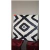 Image 1 : Mounted Canvas Painting: Geometric Black on White 36" X 36"