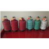 Image 1 : Qty 6 Sml Colored Birdcage Morrocan Hanging Candle Lanterns - Wire/Linen 6.5" dia.