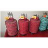 Image 2 : Qty 6 Sml Colored Birdcage Morrocan Hanging Candle Lanterns - Wire/Linen 6.5" dia.