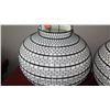 Image 2 : Qty 3 Lrg Round Morrocan Hanging Candle Lanterns -  Wire/Linen Approx. 20" dia.