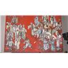 Image 2 : Lrg Painting: Red Energy, Asian Figures.  Mounted Canvas 49" X 59"