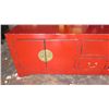 Image 2 : Red Lacquer Altar Cabinet/Chest (TV stand) 73" X 17.5" X 20.5"H