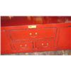 Image 3 : Red Lacquer Altar Cabinet/Chest (TV stand) 73" X 17.5" X 20.5"H