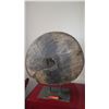 Image 1 : Recycled Sleeper Wheel Mounted on Stand (approx. 21" diameter, 20" tall)
