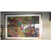 Image 2 : Lrg Framed Jewel-Toned Fabric Mosaic w/Embroidery, Beads, Sequins & Details 65.5"X54.5"