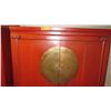 Image 2 : Red Lacquer Cabinet w/2 Drawers (Armoire Style) - 42" X 18" X 65.5" H