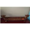 Image 1 : Carved Mancala Board - Dragon Heads, Claw & Ball Feet, (sml horn broken off ) 52", 13"H