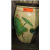 Image 2 : Qty 2 Handpainted Cedar Octagonal Storage Bin (Rooster/Lotus) 17.5"H, 12" Dia