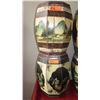 Image 1 : Qty 2 Handpainted Cedar Octagonal Storage Bin (Mountain Village) 17.5"H, 12" Dia