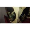 Image 2 : Qty 2 Handpainted Cedar Octagonal Storage Bin (Mountain Village) 17.5"H, 12" Dia