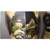 Image 2 : Qty 2 Handpainted Cedar Octagonal Storage Bin (Bucolic, Village) 17.5"H, 12" Dia