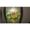 Image 2 : Qty 2 Handpainted Cedar Octagonal Storage Bin (Floral/Village) 17.5"H, 12" Dia