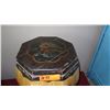 Image 2 : Handpainted Cedar Octagonal Storage Bin (Woman w/Hat) 17.5"H, 12" Dia