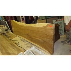 Thick Rich-Grained Hardwood Slab (approx. 117.5"X36", 4" thick) - Unvarnished Surface, Ready for Use