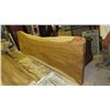 Image 1 : Thick Rich-Grained Hardwood Slab (approx. 117.5"X36", 4" thick) - Unvarnished Surface, Ready for Use