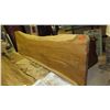 Image 2 : Thick Rich-Grained Hardwood Slab (approx. 117.5"X36", 4" thick) - Unvarnished Surface, Ready for Use