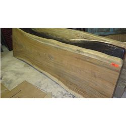 Thick Rich-Grained Hardwood Slab (approx. 10ft X 33", 3" thick) - Unvarnished Surface, Ready for Use