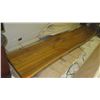 Image 1 : Thick Rich-Grained Hardwood Slab (approx. 160" X 33", 5.5" thick) - Varnished Surface, Ready for Use