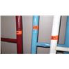 Image 2 : Qty 3 Blue, Red, White Lacquer Bamboo Decorative Ladder - 91" Tall, 13" Wide
