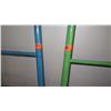 Image 2 : Qty 2 Teal, Green Lacquer Bamboo Decorative Ladder - 73" Tall, 15" Wide